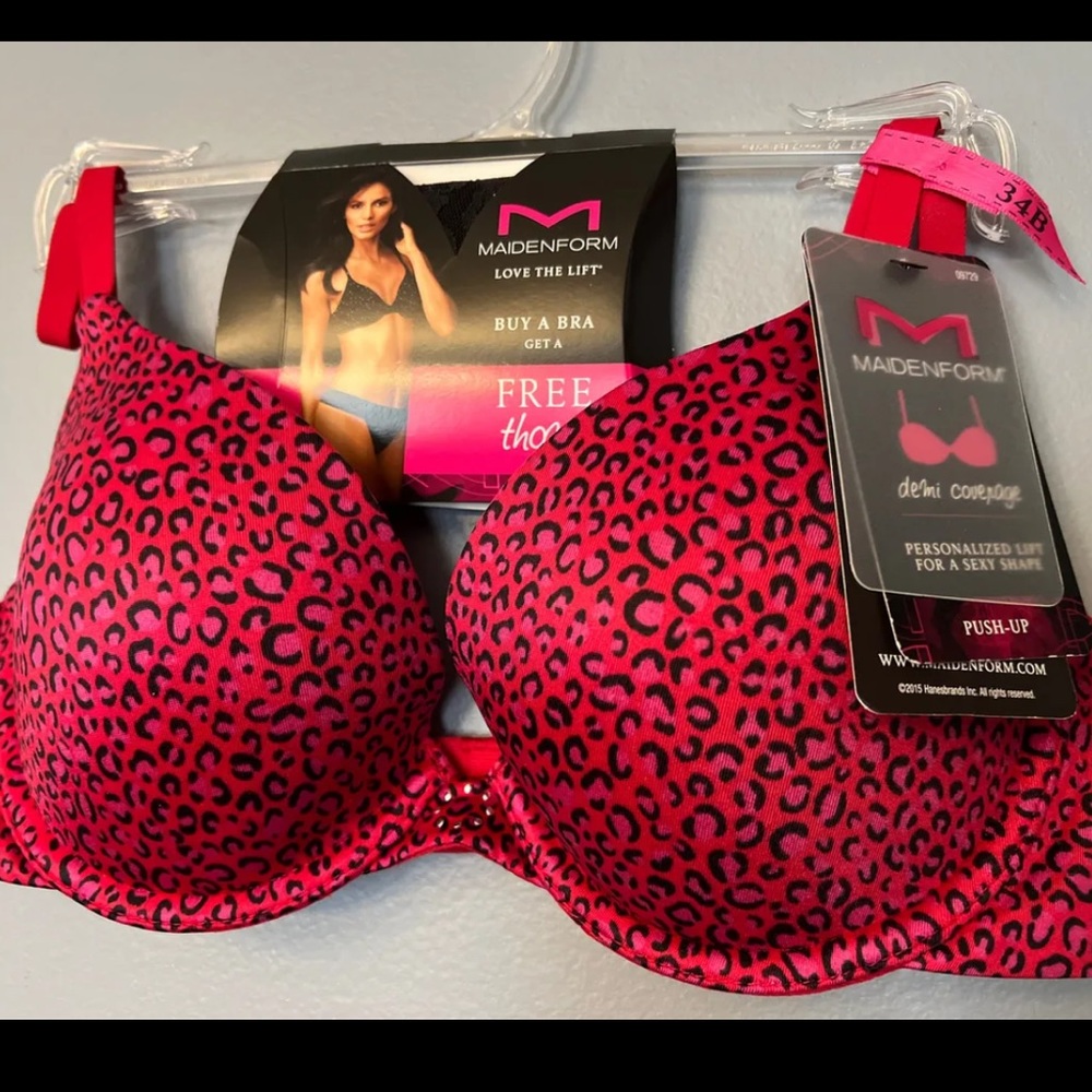 NWT
Maidenform Women's Custom Lift T-shirt Bra Pink Lace 34B